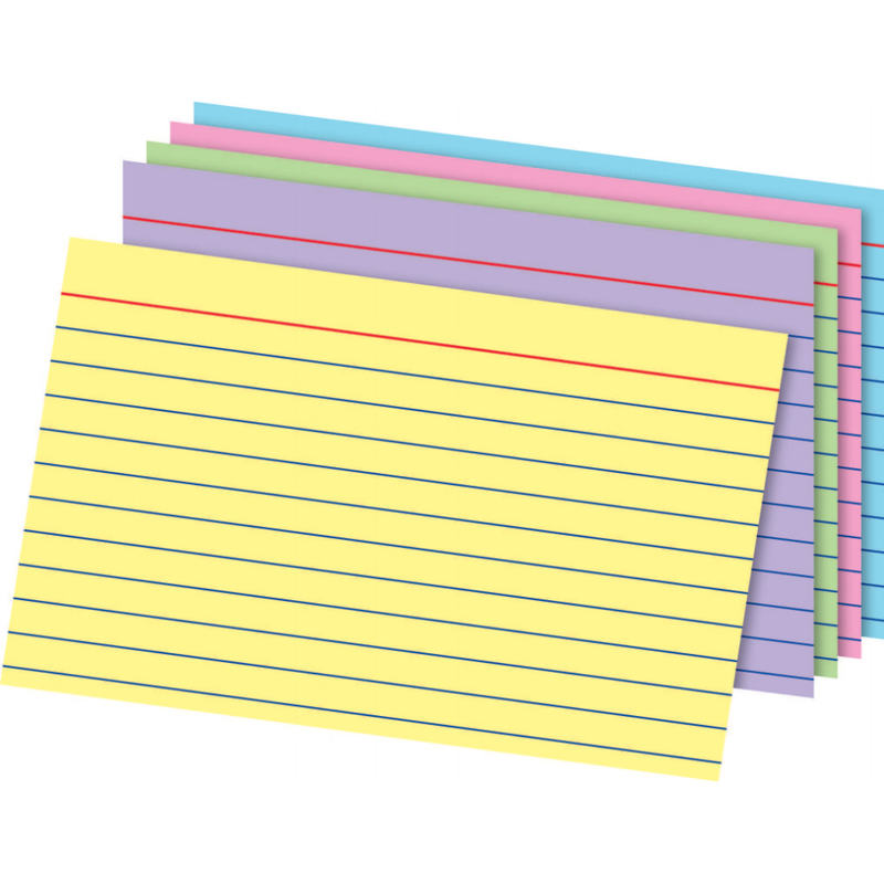Office Depot Brand Index Cards, 4in x 6in, Rainbow, Pack Of 100 (Min Order Qty 38) MPN:OD34610