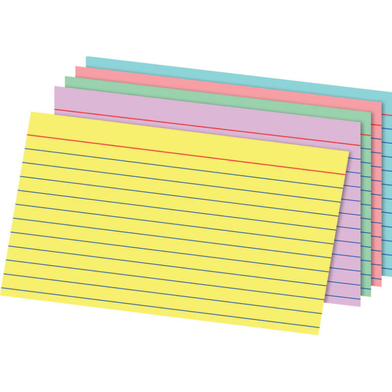 Office Depot Brand Rainbow Index Cards, Ruled, 5in x 8in, Assorted Colors, Pack Of 100 (Min Order Qty 26) MPN:OD35810