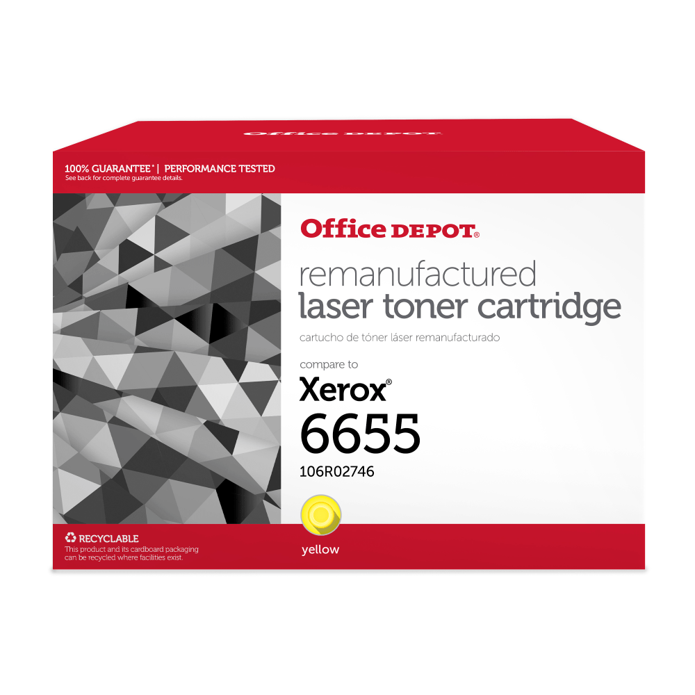 Office Depot Remanufactured Yellow Toner Cartridge Replacement For Xerox 6555, OD6555Y MPN:201113P