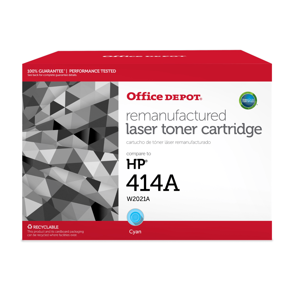 Office Depot Brand Remanufactured Cyan Toner Cartridge Replacement For HP 414A, W2021A MPN:OD414ACR