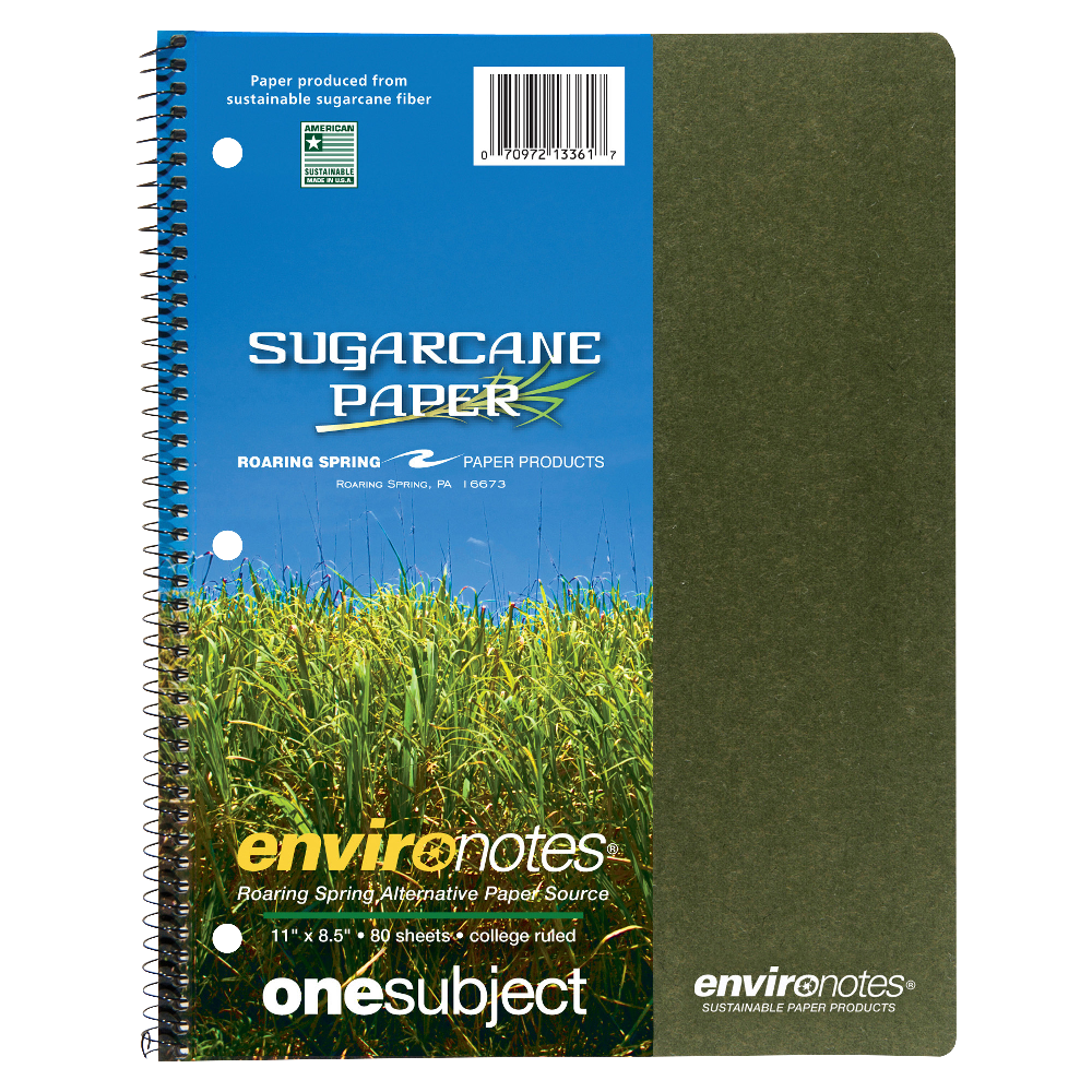 Roaring Spring Environotes College Ruled 1 Subject Recycled Spiral Notebook - 70 Sheets - 140 Pages - 0 MPN:261397