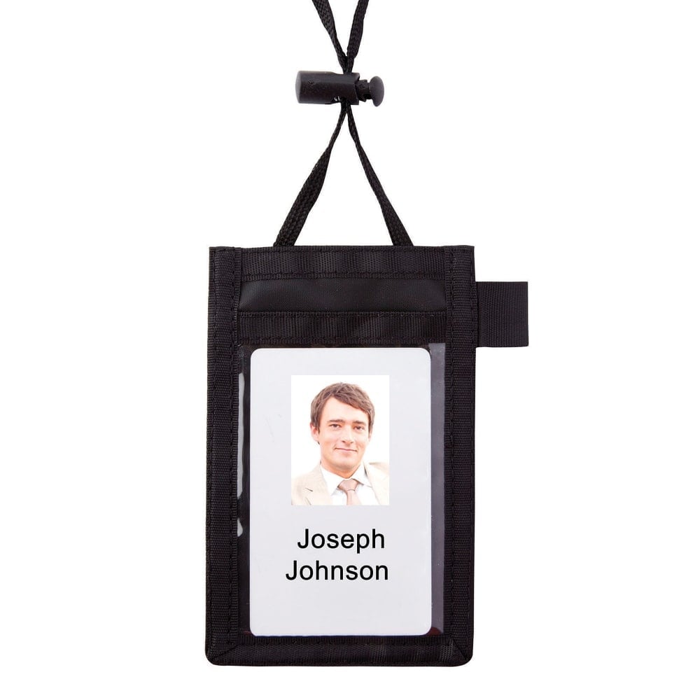 Office Depot Brand Neck Pouch Name Badge, Vertical, 2 1/4in x 3 1/2in (Min Order Qty 42) MPN:XS004002-REV