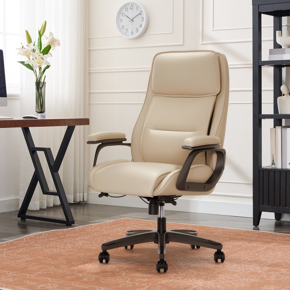 Serta SmartLayers Mosby Ergonomic Vegan Leather High-Back Executive Office Chair, Cream MPN:52908-CRM