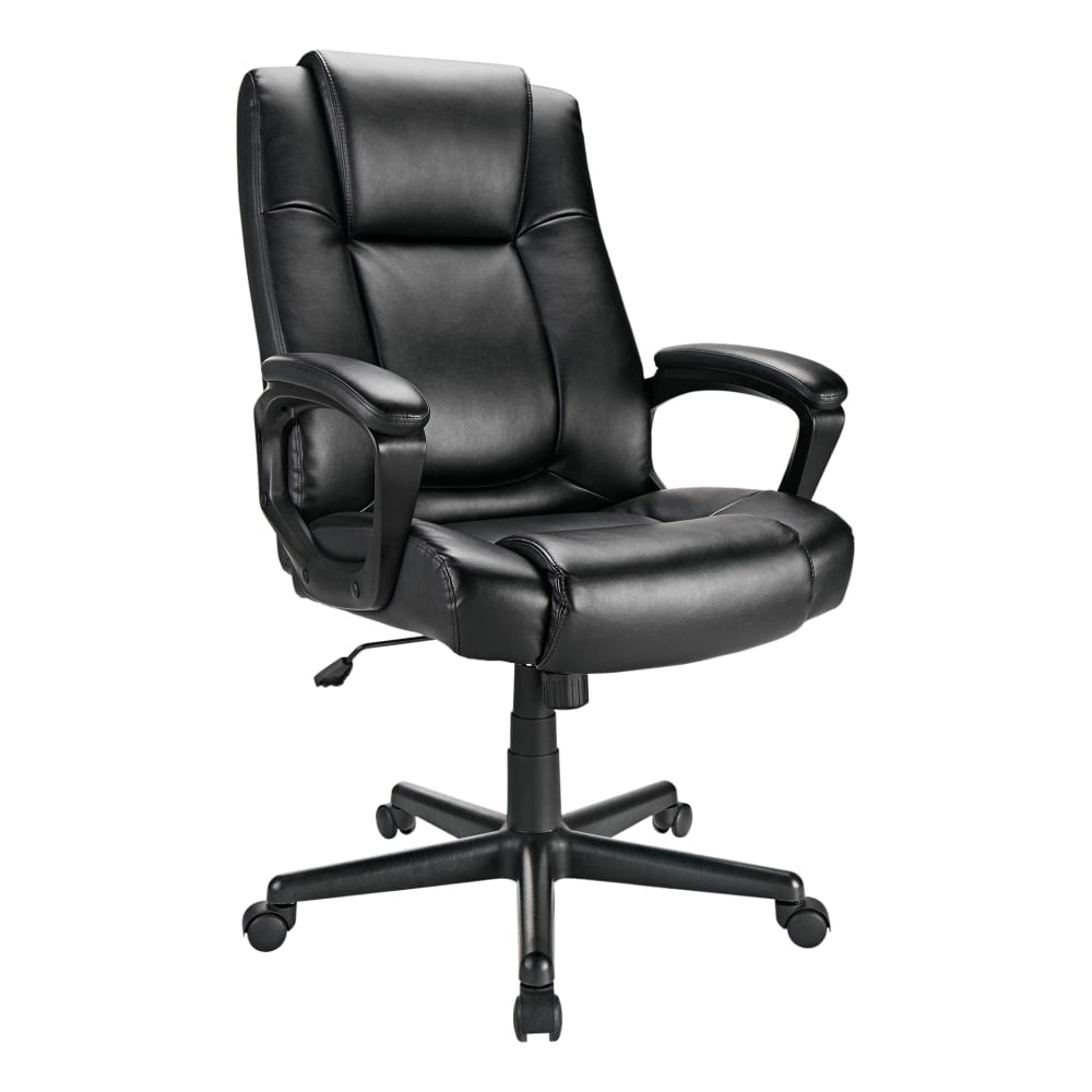 Realspace Hurston Bonded Leather High-Back Executive Office Chair  Black  BIFMA Compliant MPN:CS-2169E-VN