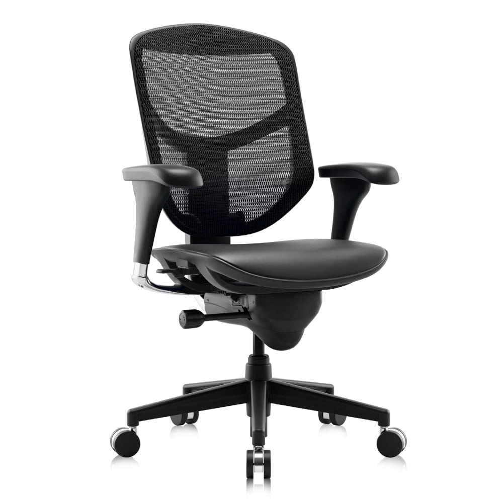 WorkPro Quantum 9000 Series Ergonomic Mesh/Antimicrobial Vinyl Mid-Back Chair, Black/Black, BIFMA Compliant MPN:KV-QU-DBLK