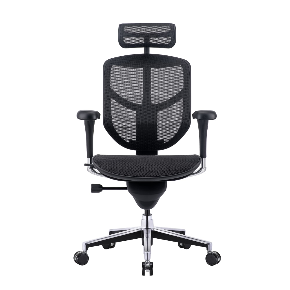 WorkPro Quantum 9000V2 Series Ergonomic Mesh/Mesh High-Back Chair With Headrest, Black/Black, BIFMA Compliant MPN:WP9000V2-BLK-HDR