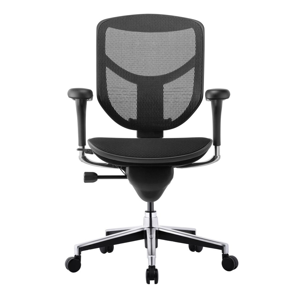 WorkPro Quantum 9000V2 Series Ergonomic Mesh/Fabric Mid-Back Chair, Black/Black, BIFMA Compliant MPN:WP9000V2-BLKFAB