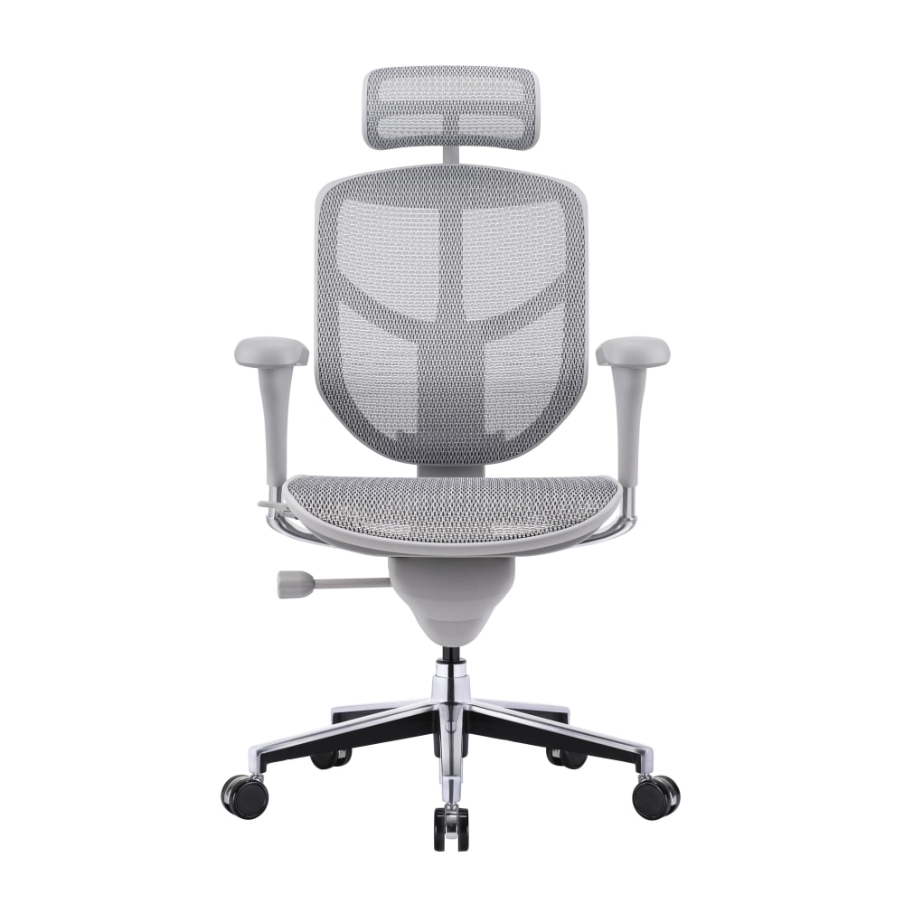 WorkPro Quantum 9000V2 Series Ergonomic Mesh/Mesh High-Back Chair With Headrest, Gray/Gray, BIFMA Compliant MPN:WP9000V2-GRY-HDR