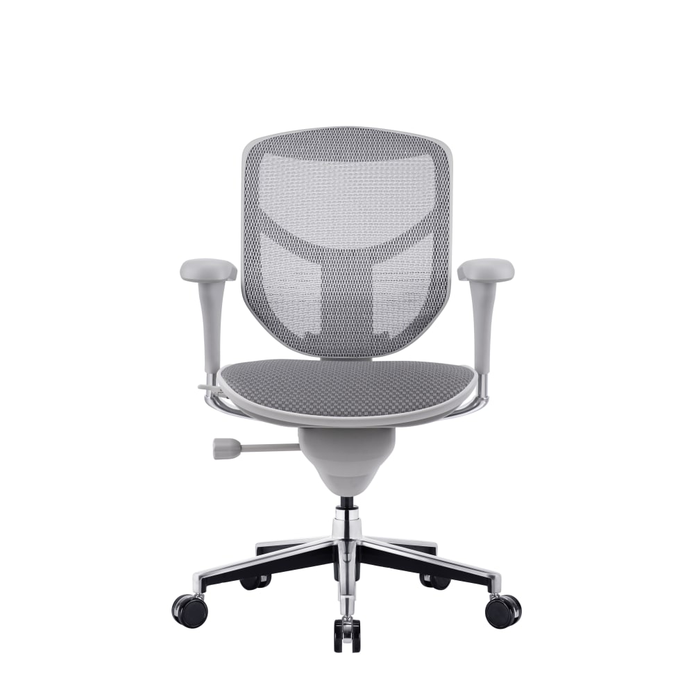 WorkPro Quantum 9000V2 Series Ergonomic Mesh/Fabric Mid-Back Chair, Gray/Gray, BIFMA Compliant MPN:WP9000V2-GRYFAB