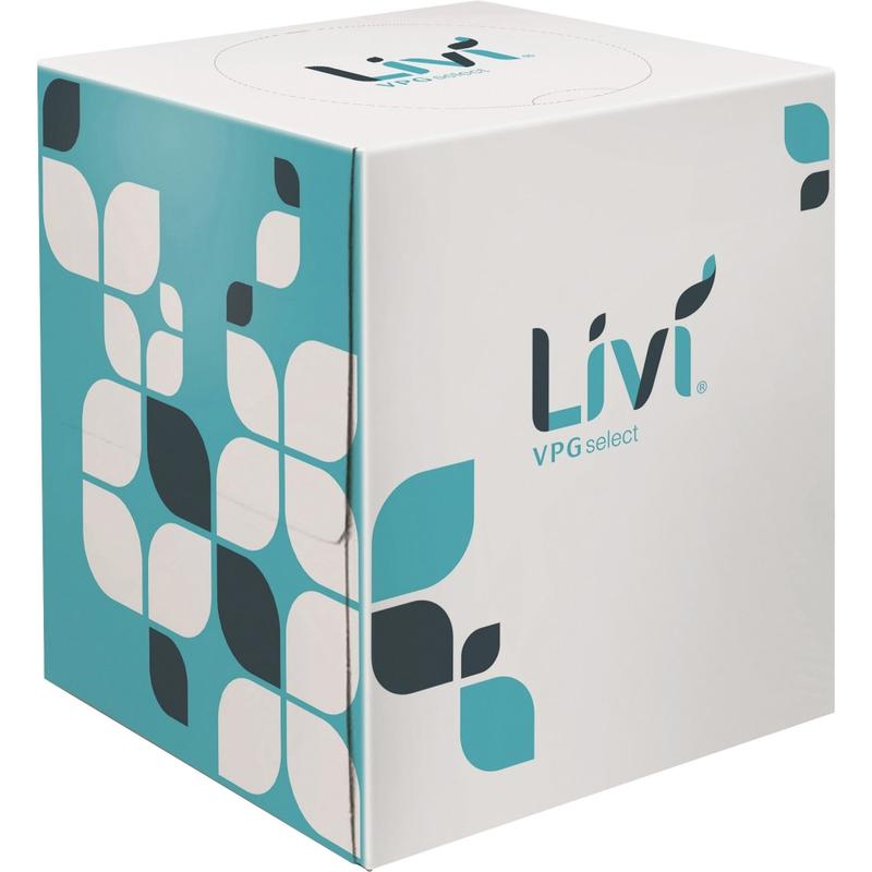 Livi VPG Facial Tissues - 2 Ply - White - Virgin Fiber - Embossed, Absorbent - For Business, Restaurant, Hotel - 90 Per Box - 36 / Carton MPN:11516