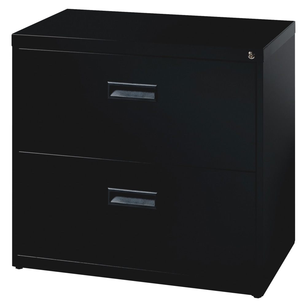 Realspace SOHO 30inW x 17-5/8inD Lateral 2-Drawer File Cabinet, Black MPN:HID19036