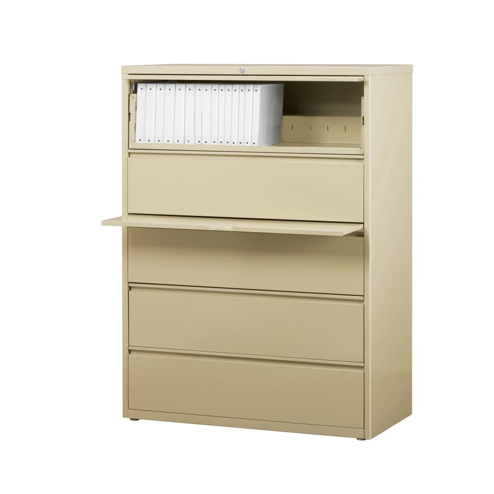 WorkPro 42inW x 18-5/8inD Lateral 5-Drawer File Cabinet, Putty MPN:HID19065