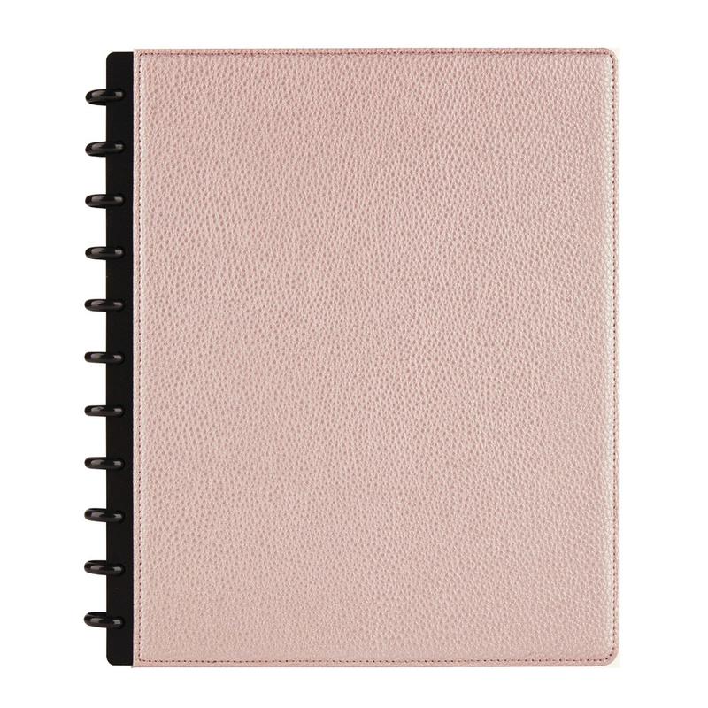 TUL Discbound Notebook With Pebbled Leather Cover, Letter Size, Narrow Ruled, 60 Sheets, Rose Gold (Min Order Qty 2) MPN:TULLTNBK-LEA-RG