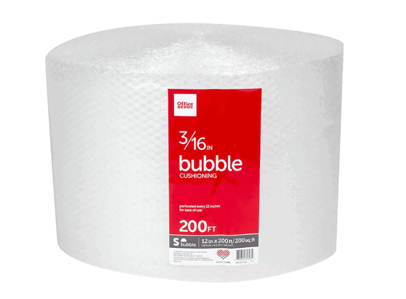 Office Depot Brand Small Bubble Cushioning, 3/16in Thick, Clear, 12in x 200ft (Min Order Qty 6) MPN:CSOD653230