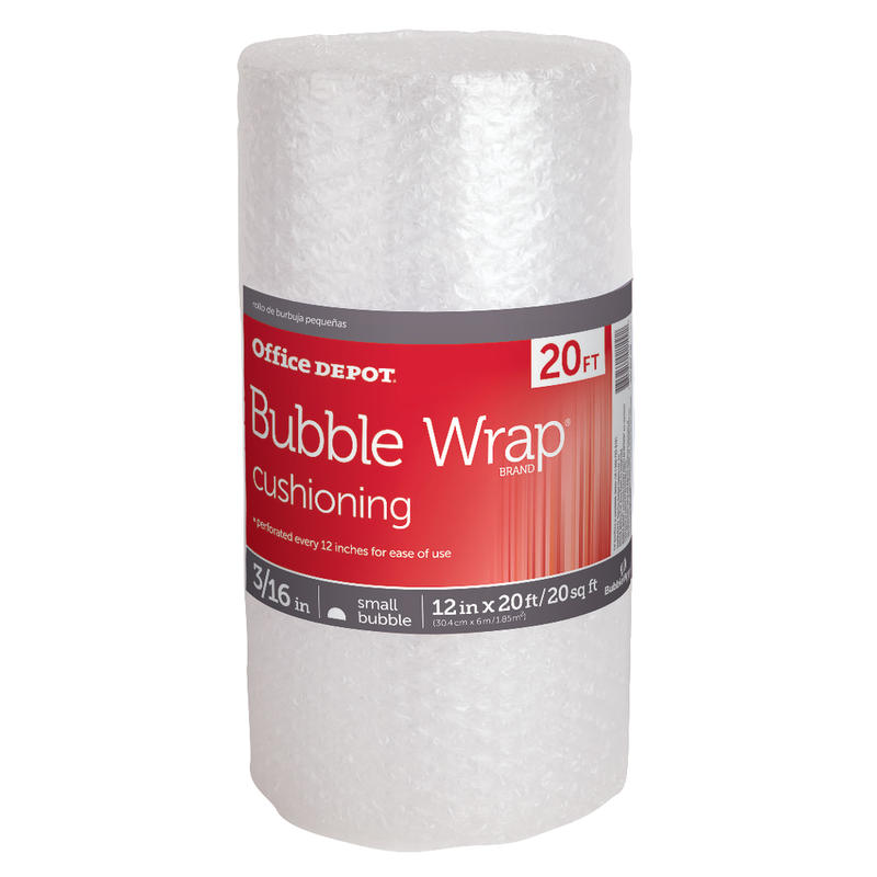 Office Depot Brand Small Bubble Cushioning, 3/16in Thick, Clear, 12in x 20ft (Min Order Qty 24) MPN:CSOD653338