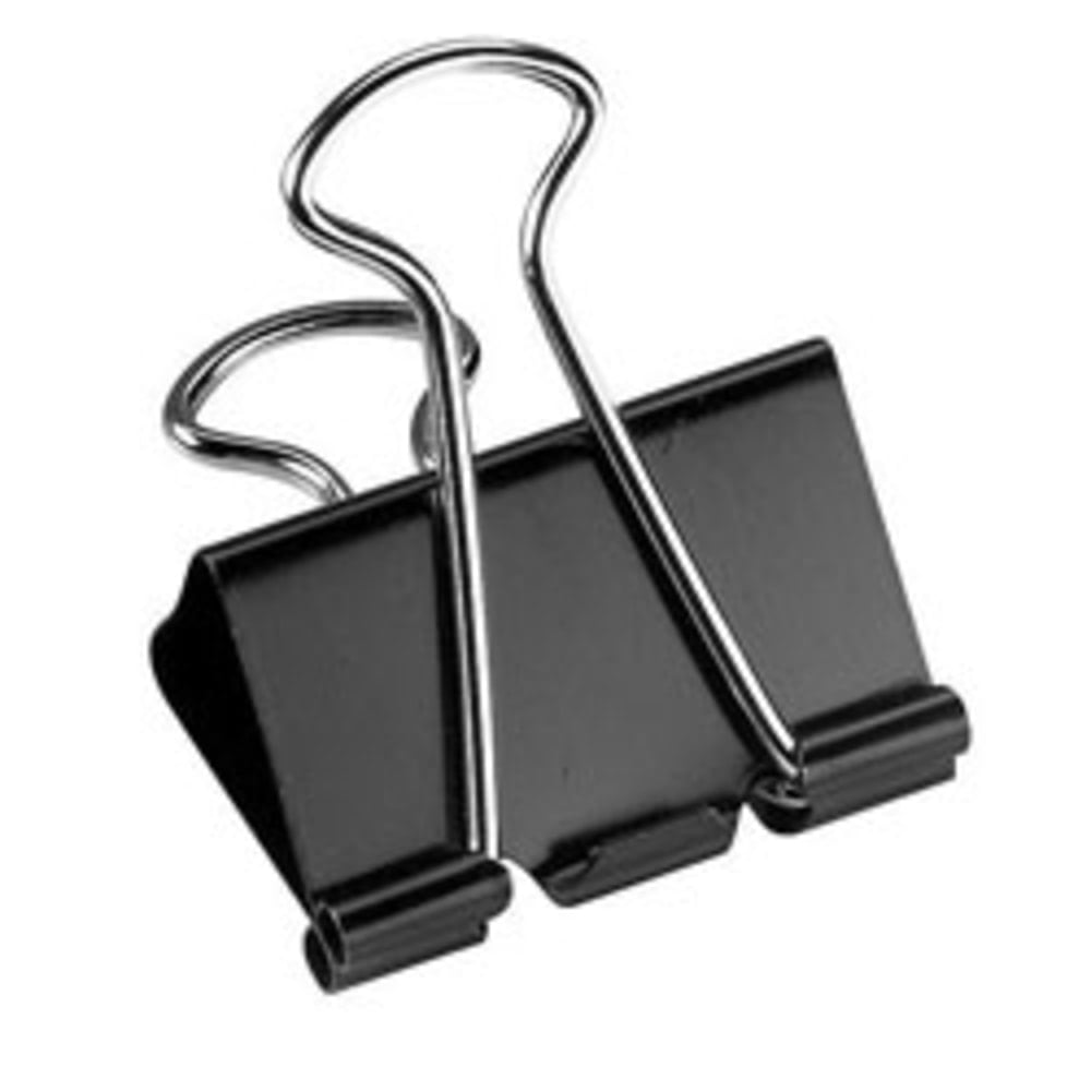 Office Depot Brand Binder Clips, Medium, 1-1/4in Wide, 5/8in Capacity, Black, Pack Of 24 (Min Order Qty 47) MPN:ODBC-BLK