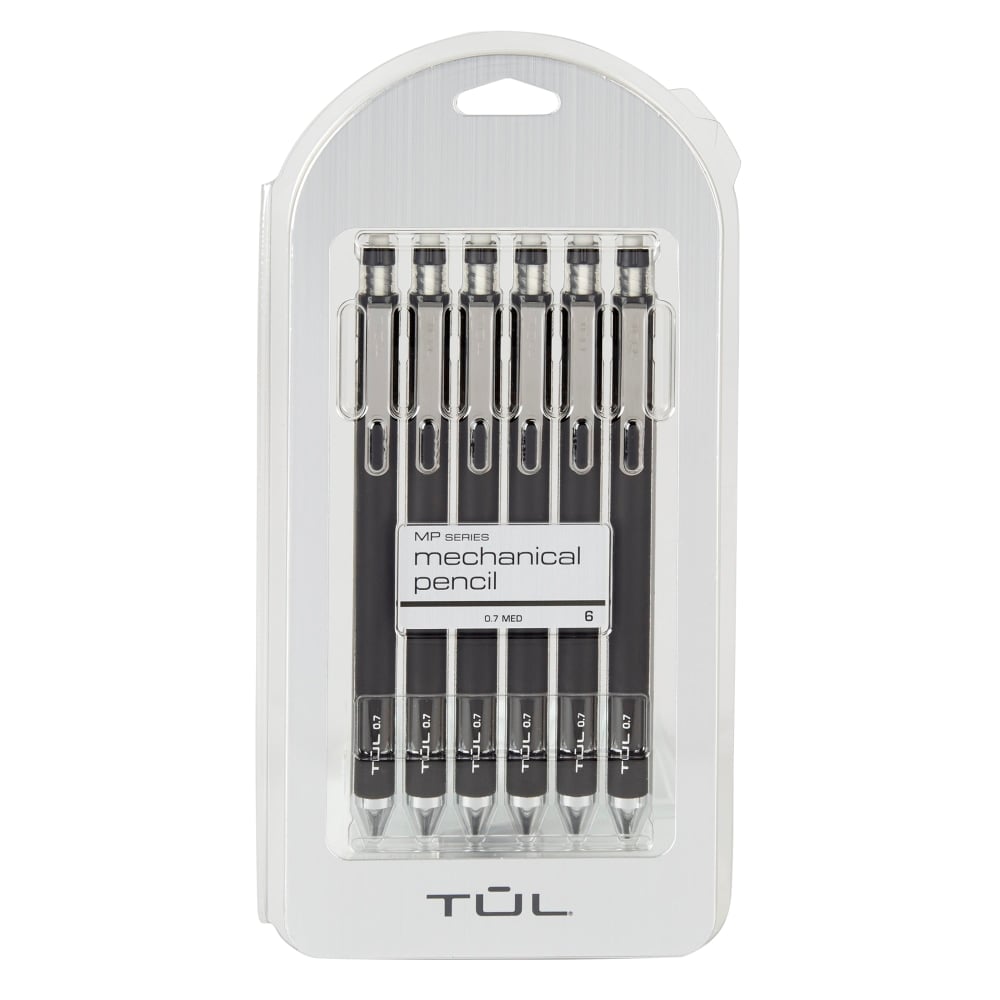 TUL Mechanical Pencils, 0.7 mm, Black Barrels, Pack Of 6 Pencils (Min Order Qty 8) MPN:MP07P6BLK