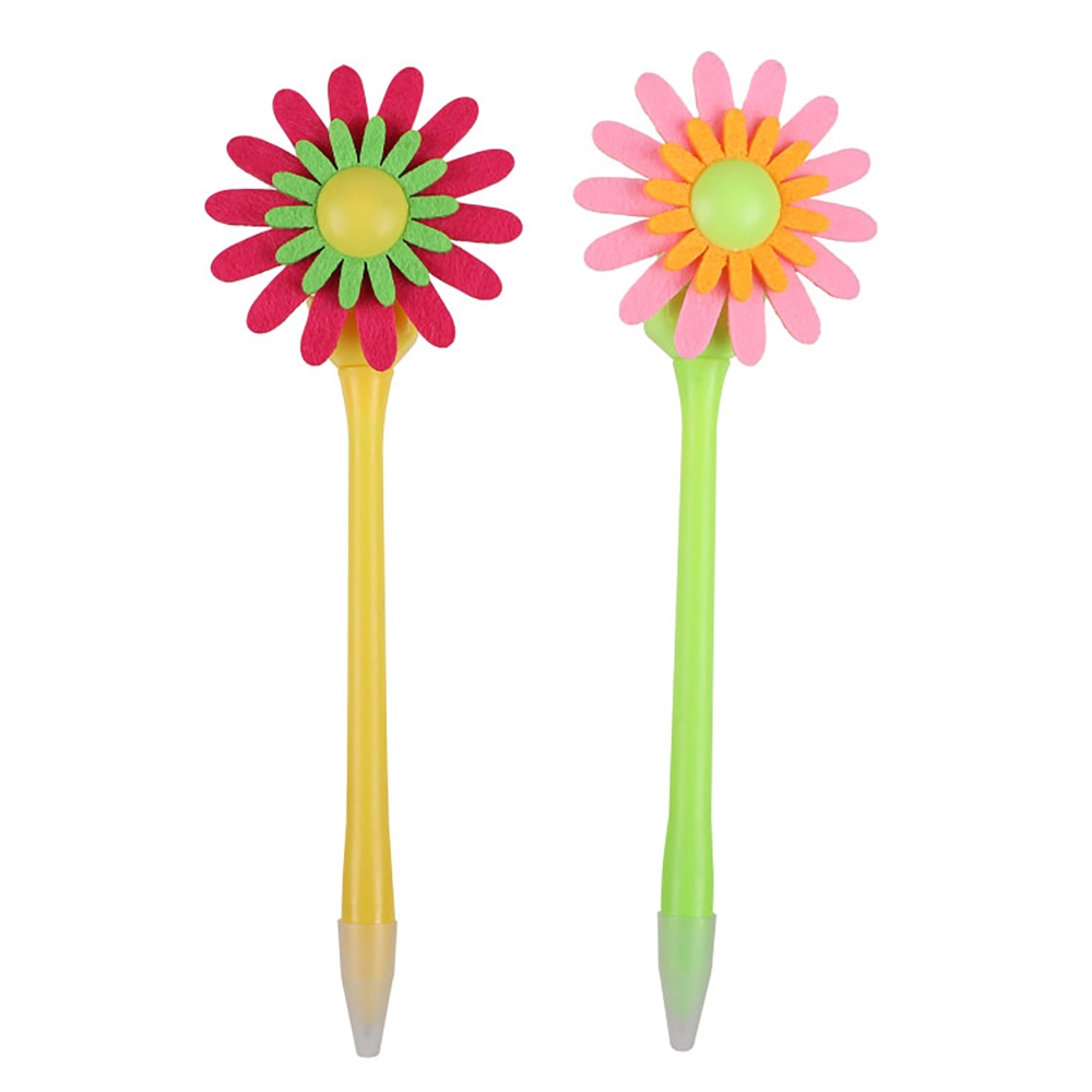 Office Depot Brand Ballpoint Pen With Topper, Medium Point, 1.0 mm, Assorted Barrel Colors, Black Ink, Flower Spinner MPN:MF988082-2
