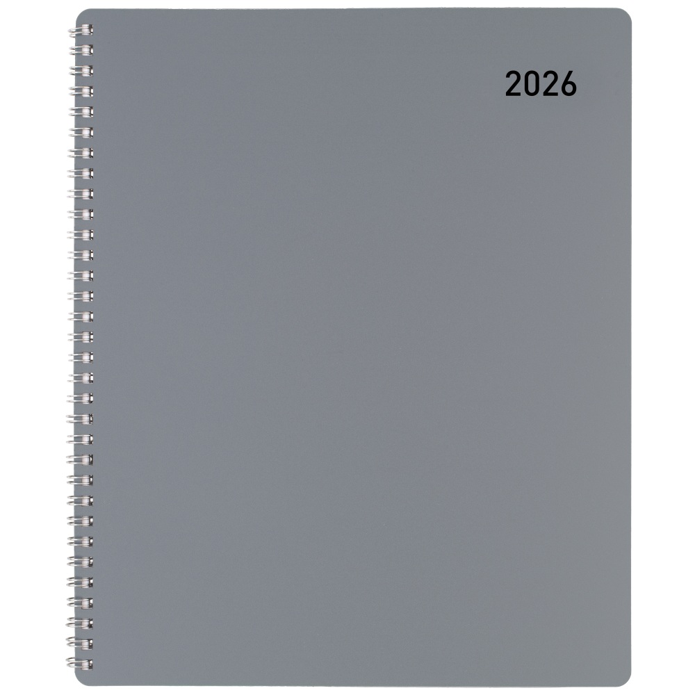 Office Depot Brand Monthly Planner, 8 1/2in x 11in, Silver, January 2026 to December 2026, OD00163026 MPN:OD00163026