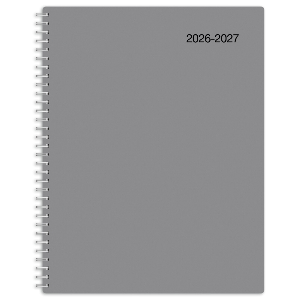 2026-2027 Office Depot Brand Weekly/Monthly Academic Planner, 8-1/2in x 11in, 30% Recycled, Gray, July 2026 To June 2027 MPN:ODUS2535-005