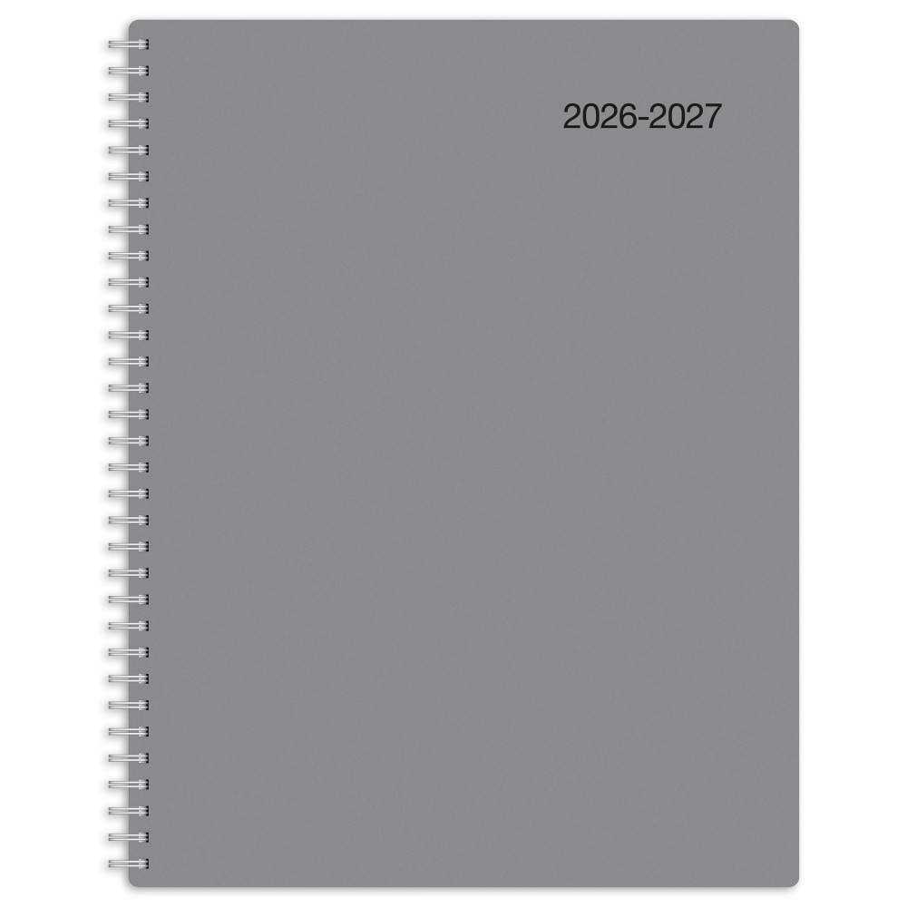2026-2027 Office Depot Brand Monthly Academic Planner, 8-1/2in x 11in, 30% Recycled, Gray, July 2026 To June 2027 MPN:ODUS2535-006