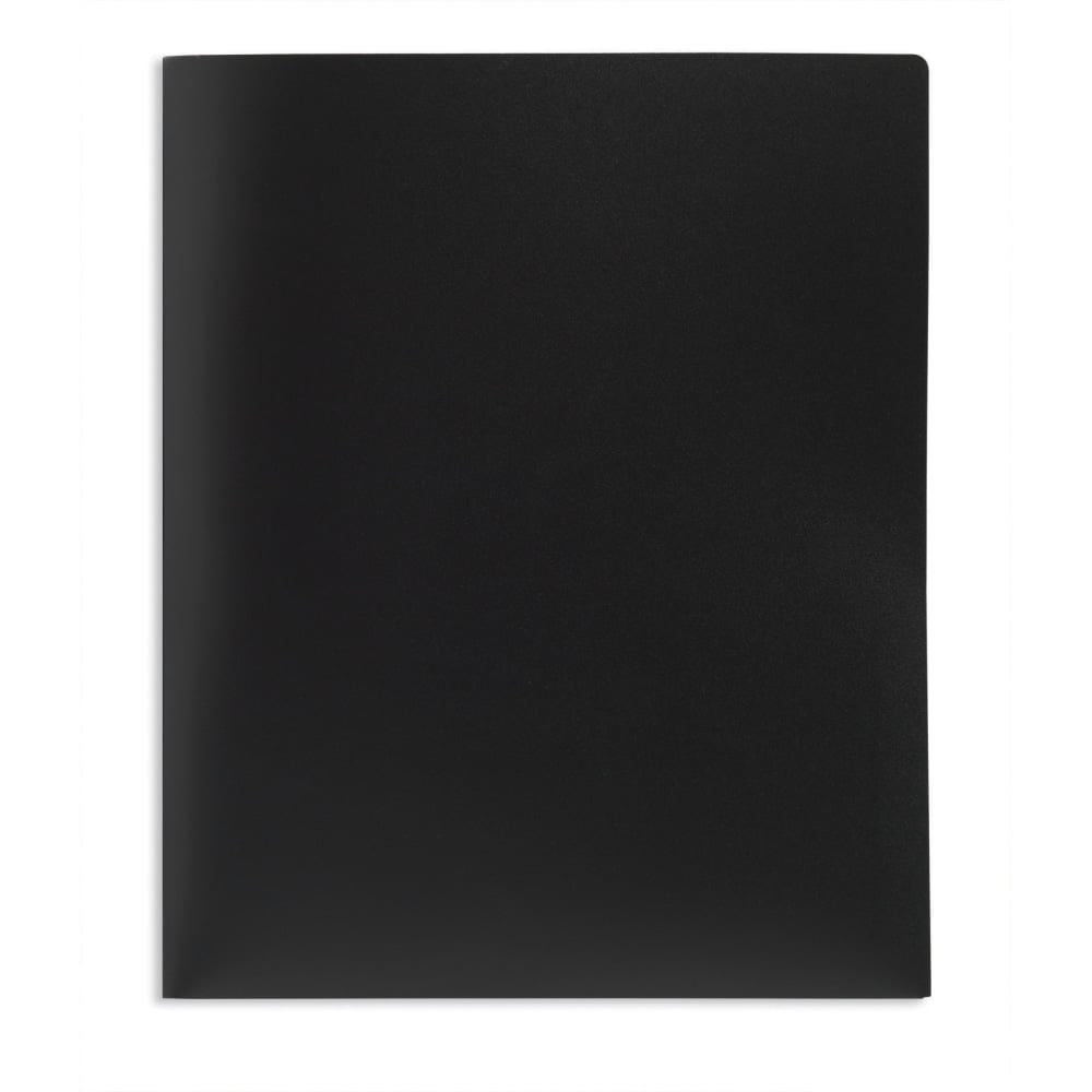 Office Depot Brand School-Grade 2-Pocket Poly Folder, Letter Size, Black (Min Order Qty 200) MPN:ODU- REP132