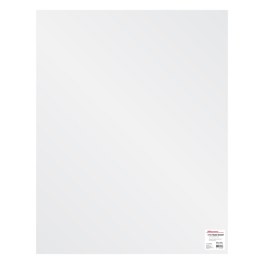 Office Depot Brand Foam Board, 20in x 30in, White (Min Order Qty 21) MPN:804822