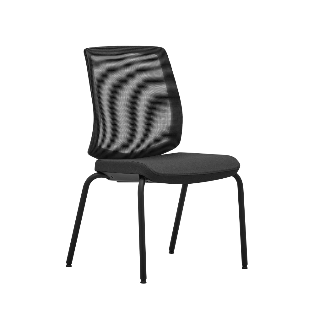 WorkPro Expanse Series Mesh/Fabric Guest Chairs, Black/Black, Set Of 2 Chairs MPN:WPEXPANSE-GST2-BLK