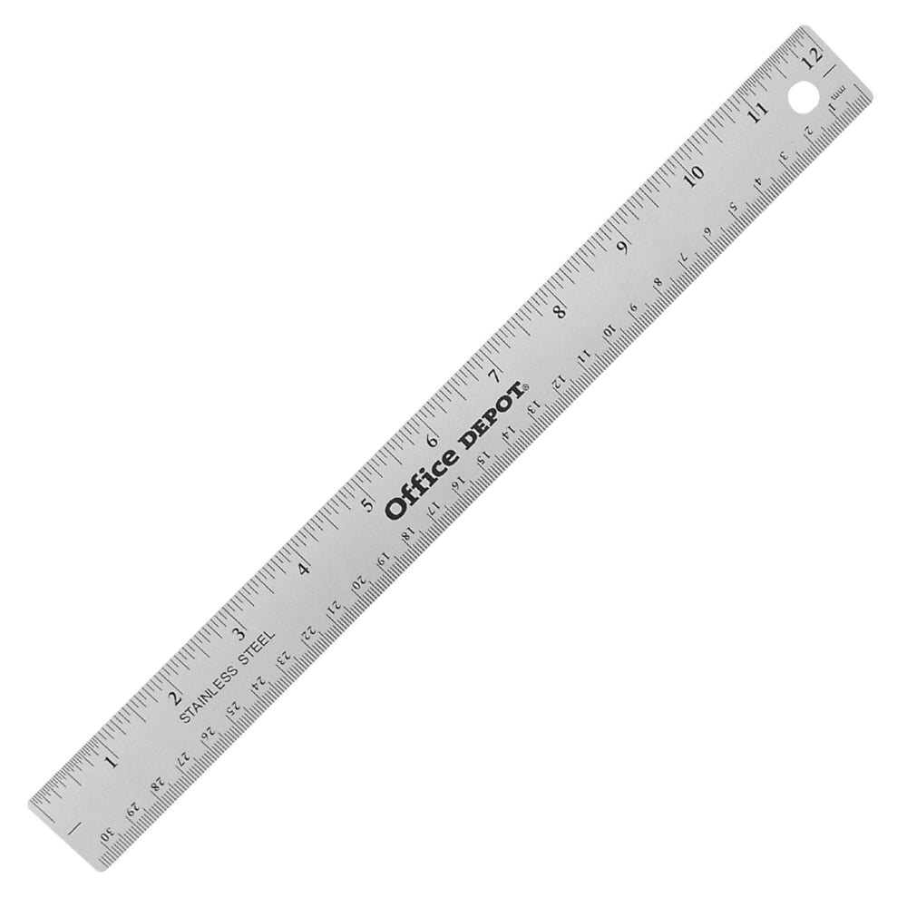 Office Depot Brand Stainless Steel Ruler, 12in (Min Order Qty 55) MPN:NB-20110510 SILVER