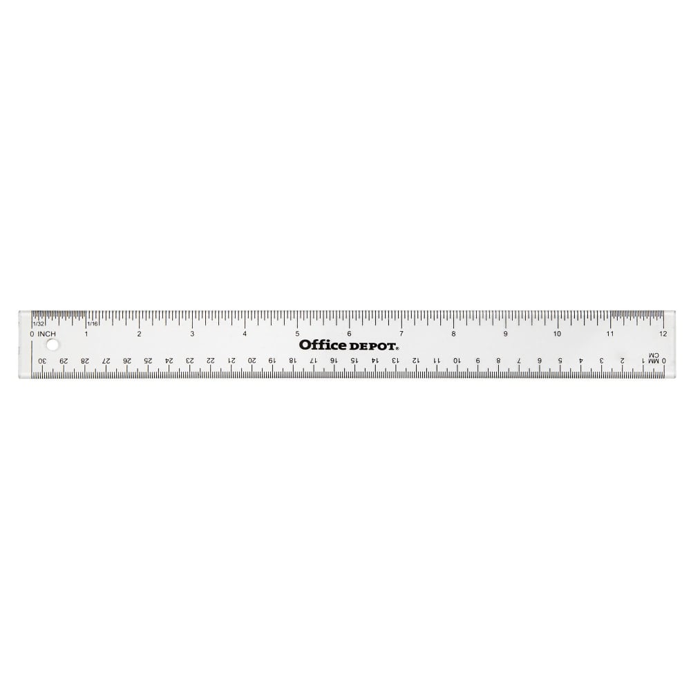 Office Depot Brand Acrylic Ruler, 12in, Clear (Min Order Qty 80) MPN:NB20110512