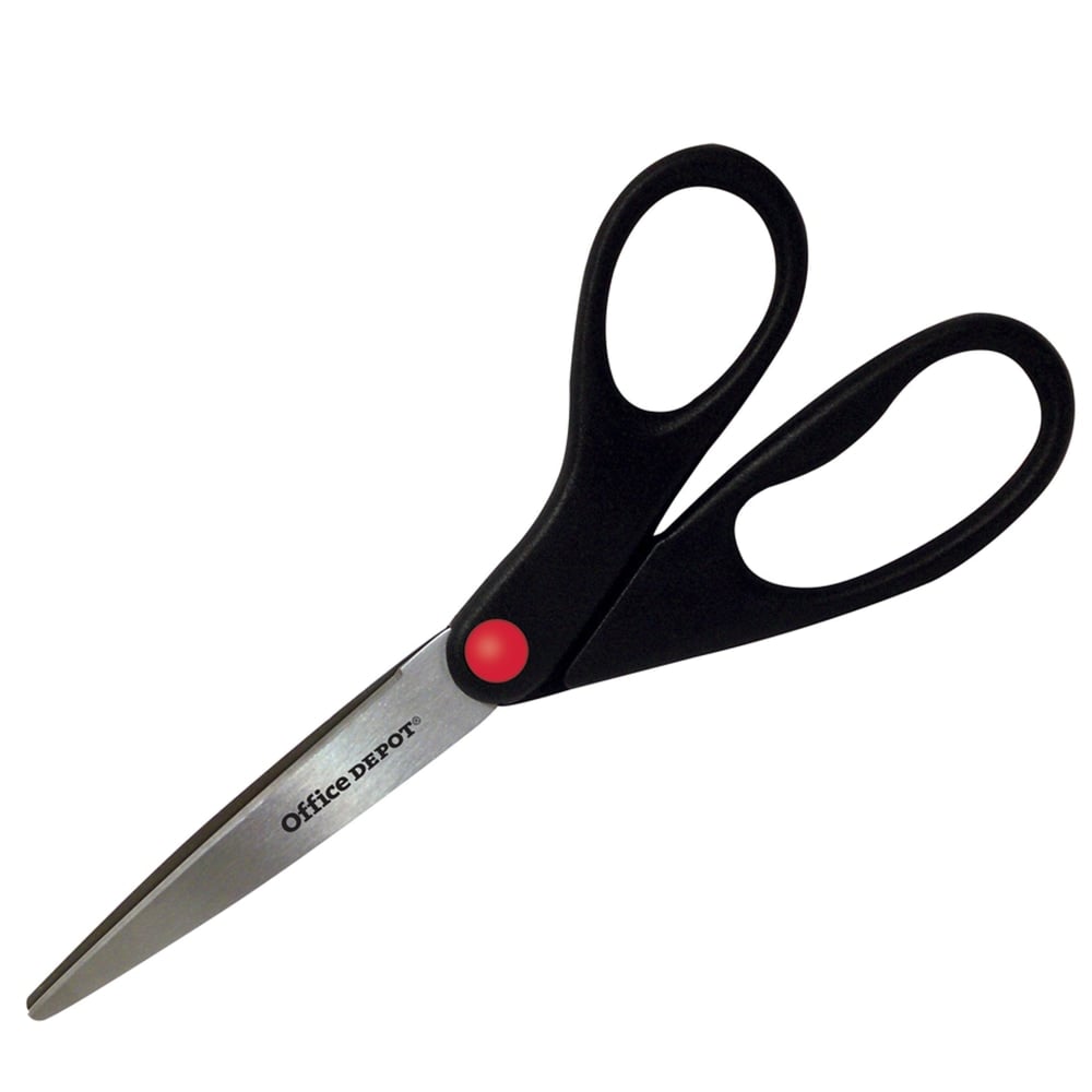 Office Depot Brand Scissors, 8in Straight, Black (Min Order Qty 53) MPN:30029