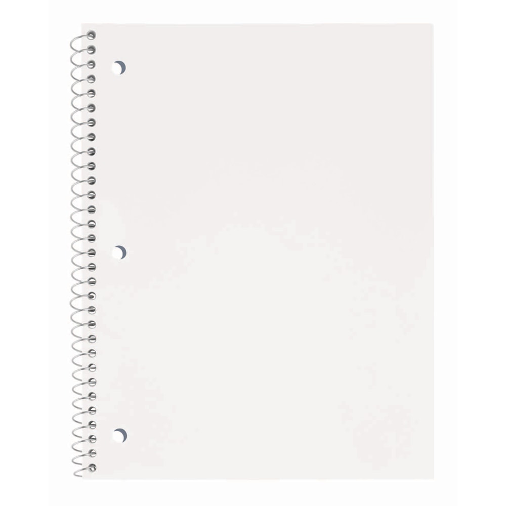 Just Basics Poly Spiral Notebook, 8in x 10-1/2in, 1 Subject, College Ruled, 70 Sheets, White (Min Order Qty 39) MPN:OD23298702
