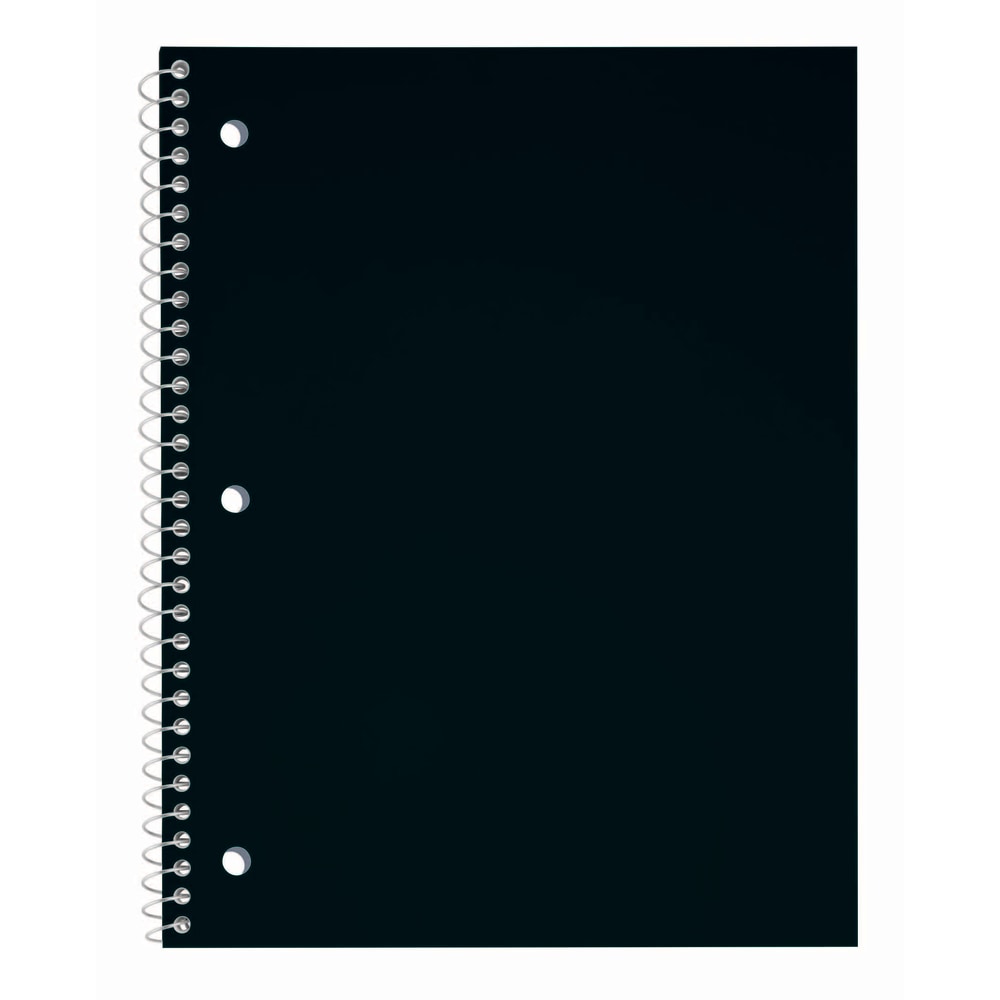 Just Basics Poly Spiral Notebook, 8in x 10-1/2in, 1 Subject, College Ruled, 70 Sheets, Black (Min Order Qty 56) MPN:OD23298705