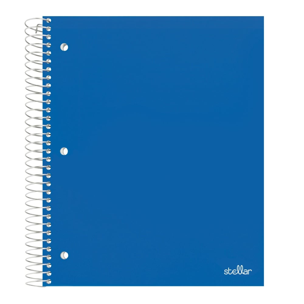 Office Depot Brand Stellar Poly Notebook, 8-1/2in x 11in, 3 Subject, College Ruled, 150 Sheets, Blue (Min Order Qty 22) MPN:OD714901