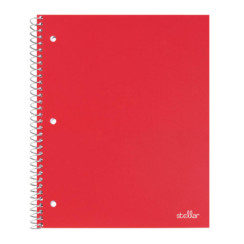 Office Depot Brand Stellar Poly Notebook, 8in x 10-1/2in, 1 Subject, Wide Ruled, 100 Sheets, Red (Min Order Qty 34) MPN:OD99900