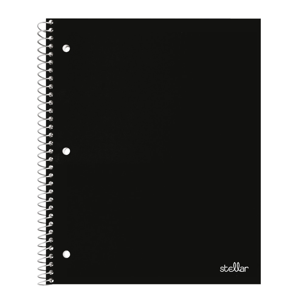 Office Depot Brand Stellar Poly Notebook, 8in x 10 1/2in, 1 Subject, Wide Ruled, 100 Sheets, Black (Min Order Qty 34) MPN:OD99902