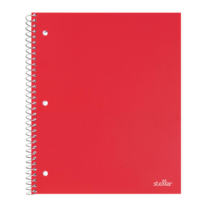 Office Depot Brand Stellar Poly Notebook, 8-1/2in x 11in, 1 Subject, College Ruled, 100 Sheet, Red (Min Order Qty 32) MPN:OD99903
