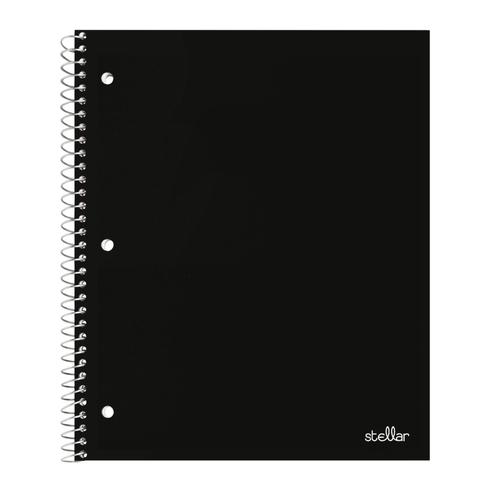 Office Depot Brand Stellar Poly Notebook, 8-1/2in x 11in, 1 Subject, College Ruled, 100 Sheets, Black (Min Order Qty 32) MPN:OD99905