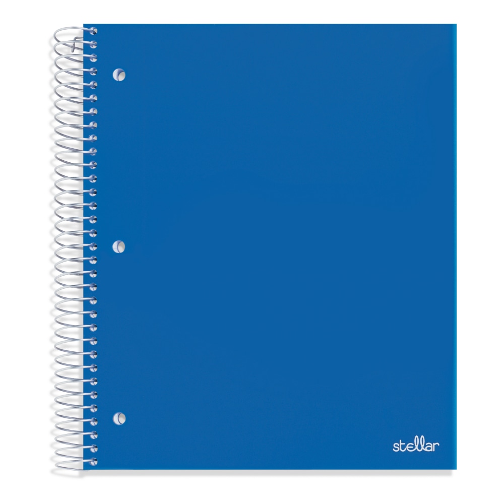 Office Depot Brand Stellar Poly Notebook, 8in x 10-1/2in, 5 Subject, Wide Ruled, 200 Sheets, Blue (Min Order Qty 17) MPN:ODSTLR5SRBLUWR