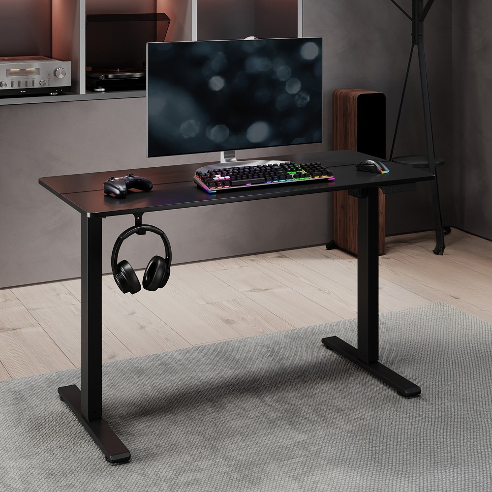 Realspace 48inW Essential Electric Height Adjustable Standing Desk, Black MPN:ET156E-2P12060-BL