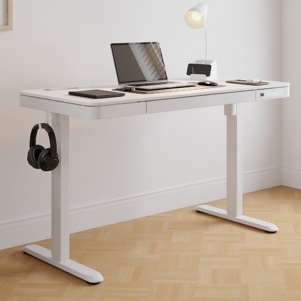 Realspace 47in Vetra Electric Height-Adjustable Standing Desk, White, BIFMA Compliant MPN:ET156W-C-WHT-US235