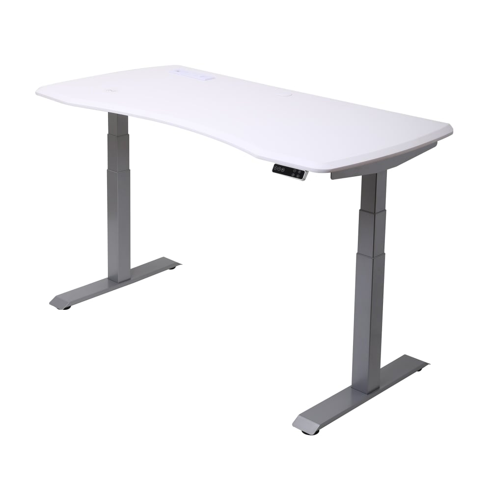 WorkPro Electric 60inW Height-Adjustable Standing Desk with Wireless Charging, White MPN:ET203WHITE