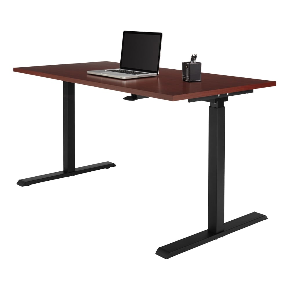 Realspace Magellan 60inW Pneumatic Height-Adjustable Standing Desk, Cherry MPN:HM-4801-3