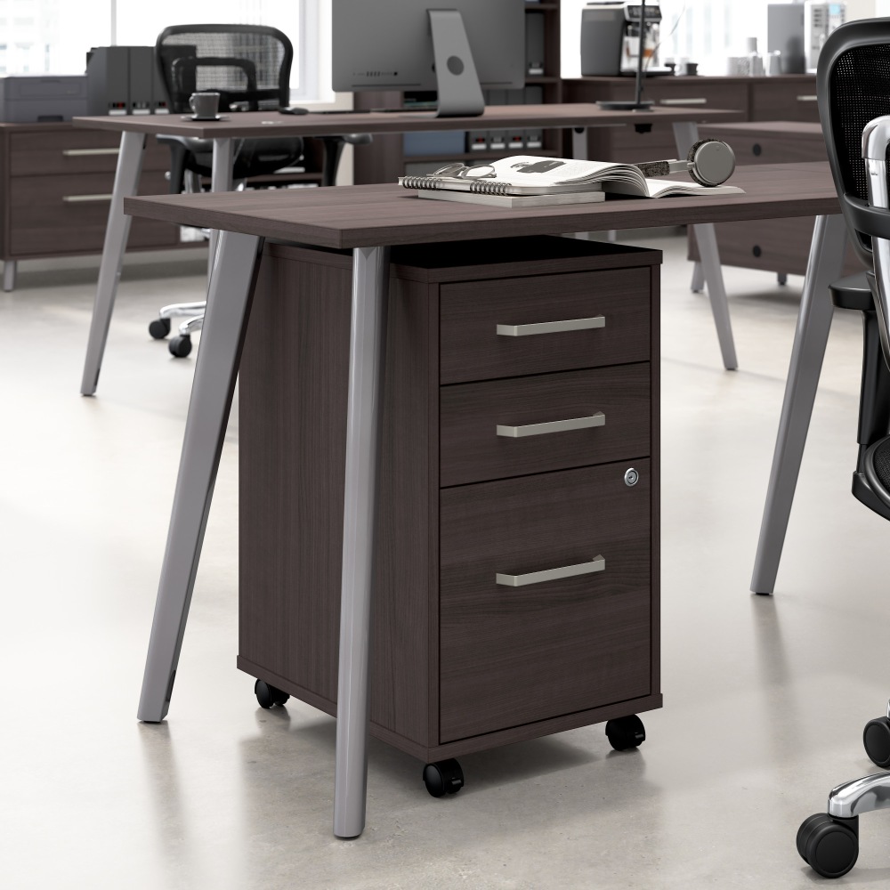 WorkPro Motiva 16inW 3-Drawer Rolling File Cabinet, Storm Gray, Standard Delivery MPN:MVF116SGSU