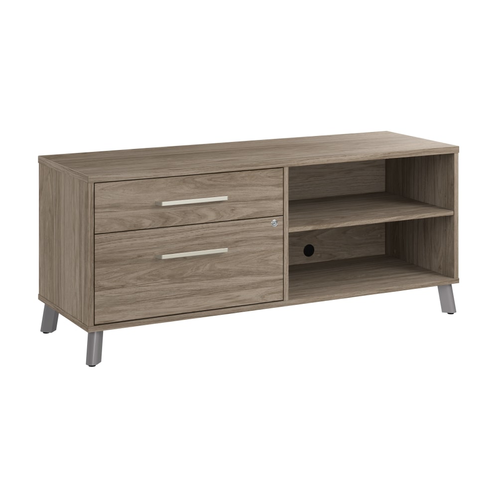 WorkPro Motiva 60inW Low Storage Cabinet With Drawers And Shelves, Modern Hickory, Installation Included MPN:MVS160MHKFA