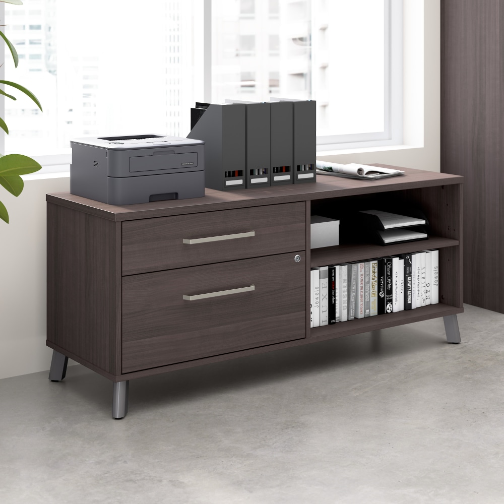 WorkPro Motiva 60inW Low Storage Cabinet With Drawers And Shelves, Storm Gray, Standard Delivery MPN:MVS160SGK