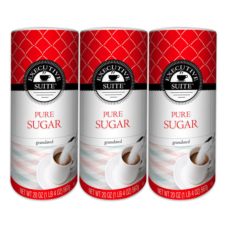 Executive Suite Pure Sugar, 20 Oz, Pack Of 3 Canisters (Min Order Qty 8) MPN:94212PK