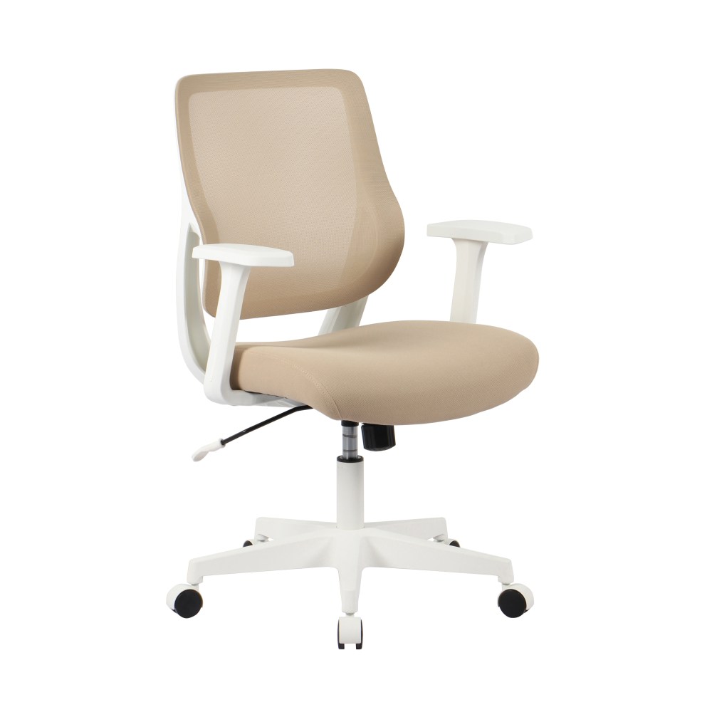 Realspace Sensi Mesh/Fabric Low-Back Task Chair, Oatmeal/White, BIFMA Compliant MPN:HLC-5161(WHT)
