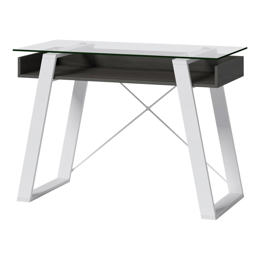 Elle Decor Lara 42inW Writing Desk, Cool Gray/Snow White MPN:ODUS42LD-ED