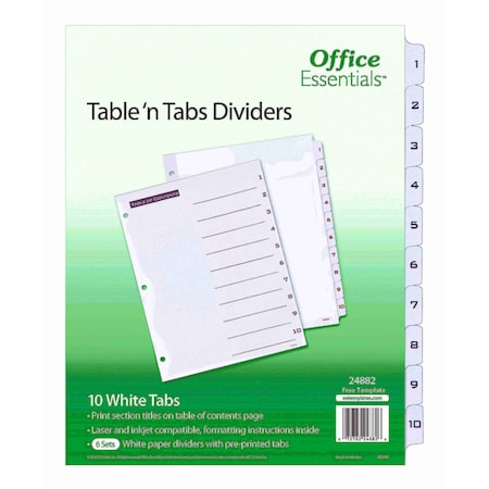 Table n Tabs Dividers, PK6 MPN:24882